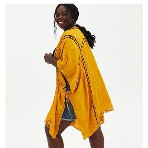 Gold Eyelet inset Ruana